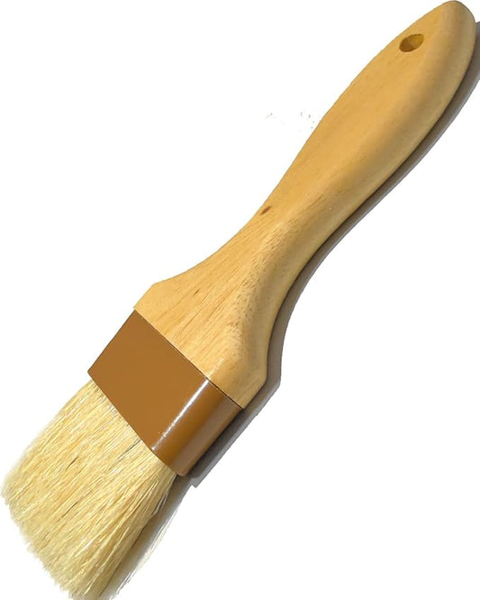 Pastry Basting Brush for Baking 2 inch,Natural Boar Bristle Food Grade Brush,Heat Resistant Cooking Brush for Oil and Sauce,Non Shedding Bristles for Butter Egg Wash Marinades BBQ Grill Barbecue
