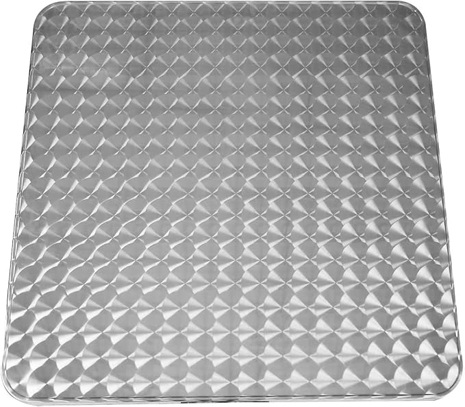 BTEXPERT 27.5" Square Indoor Outdoor Bistro Table – Stainless Steel Top, Aluminum Base, Commercial Restaurant Patio Table for Café, Balcony, Garden, Dining