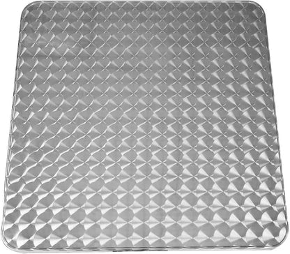 BTEXPERT 27.5" Square Indoor Outdoor Bistro Table – Stainless Steel Top, Aluminum Base, Commercial Restaurant Patio Table for Café, Balcony, Garden, Dining