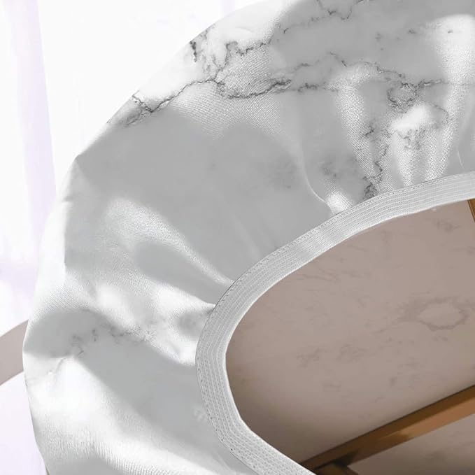Marble Oval Fitted Tablecloths, Rock Grey Dust Marble Pattern Elastic Edged Table Covers, Fits to 42" x 60" Table, Great for Kitchen Dinning Tabletop or Outdoor Picnic Party Camping Decoration