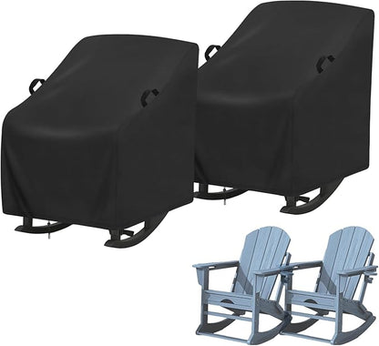 Cover for Adirondack Rocking Chair,Covers compatible with HDPE Adirondack Rocker,Patio Rocking Chair for Porch, Patio, Balcony(2-Pcs,29.5"W x 35.6"L x 37.7"H)