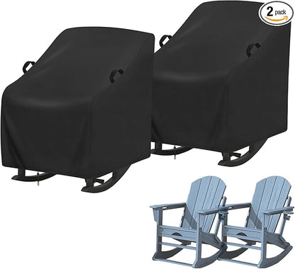 Cover for Adirondack Rocking Chair,Covers compatible with HDPE Adirondack Rocker,Patio Rocking Chair for Porch, Patio, Balcony(2-Pcs,29.5"W x 35.6"L x 37.7"H)
