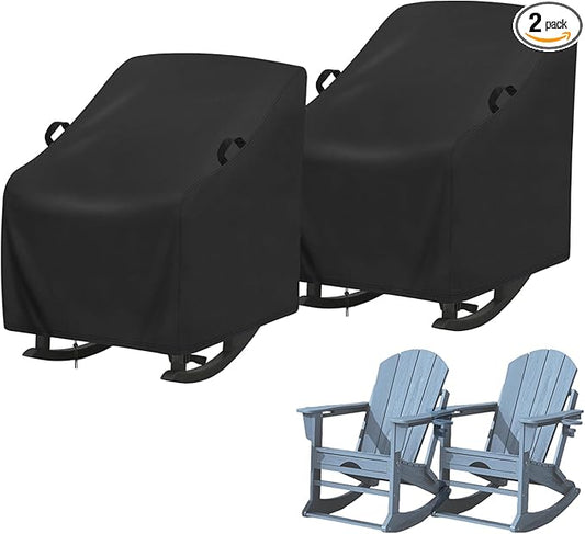 Cover for Adirondack Rocking Chair,Covers compatible with HDPE Adirondack Rocker,Patio Rocking Chair for Porch, Patio, Balcony(2-Pcs,29.5"W x 35.6"L x 37.7"H)