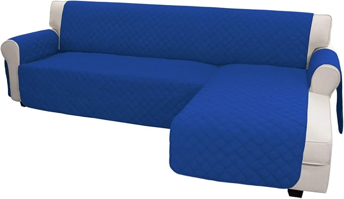 Easy-Going Reversible L-Shape Sectional Couch Cover, X-Large, ClassicBlue | Soft Sofa Slipcover For Dogs, Fits Left/Right Chaise Lounge Protector, Water Resistant Mat For Living Room