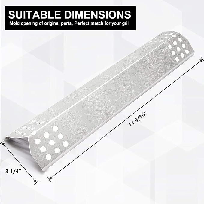 Hiorucet Grill Replacement Parts for Nexgrill 720-0737, Grill Master 720-0737, Stainless Steel Grill Heat Plate Shields, Pipe Burner Tubes for Tera Gear 780-0390.