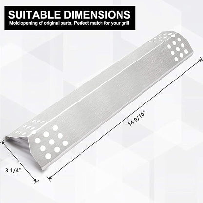 Hiorucet Grill Replacement Parts for Nexgrill 720-0737, Grill Master 720-0737, Stainless Steel Grill Heat Plate Shields, Pipe Burner Tubes for Tera Gear 780-0390.