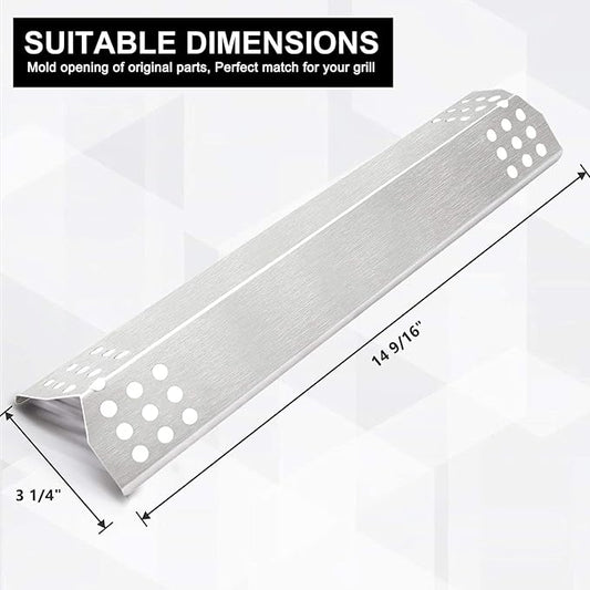 Hiorucet Grill Replacement Parts for Nexgrill 720-0737, Grill Master 720-0737, Stainless Steel Grill Heat Plate Shields, Pipe Burner Tubes for Tera Gear 780-0390.