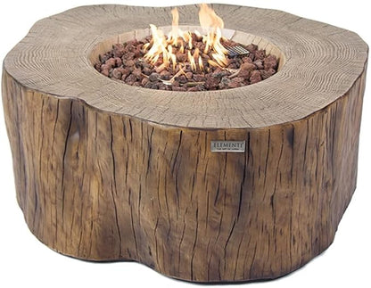 Elementi Manchester Outdoor Firepit Table 42 Inches Rectangular Fire Pit Concrete Patio Heater Electronic Ignition Backyard Fireplace Cover Lava Rock Included Liquid Propane