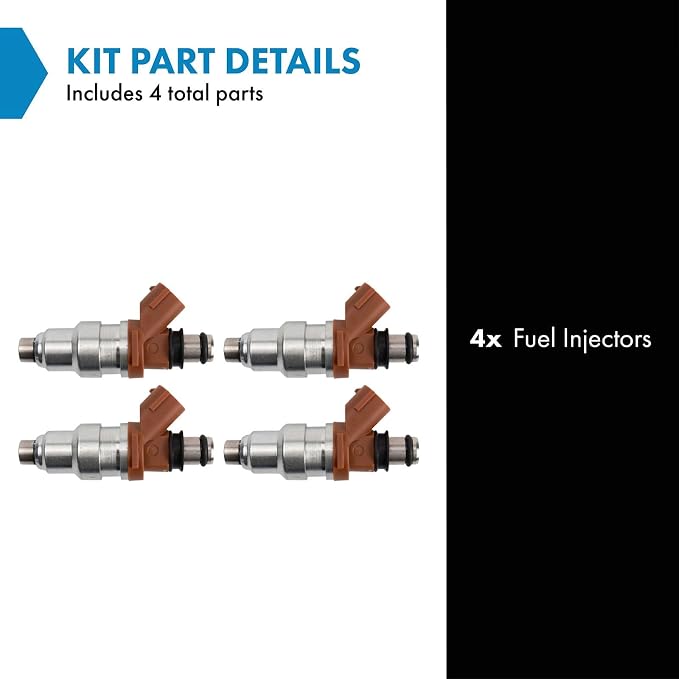 TRQ Fuel Injector Set | For 1996-2000 Toyota 4Runner 1996-1998 T100 1995-2000 Tacoma