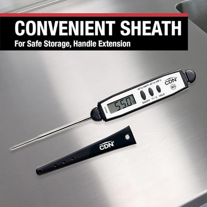 CDN Waterproof Digital Cooking Thermometer Instant Read 2.75" Stainless Shatterproof Ideal for Meat, Poultry, BBQ NSF Certified DT450X