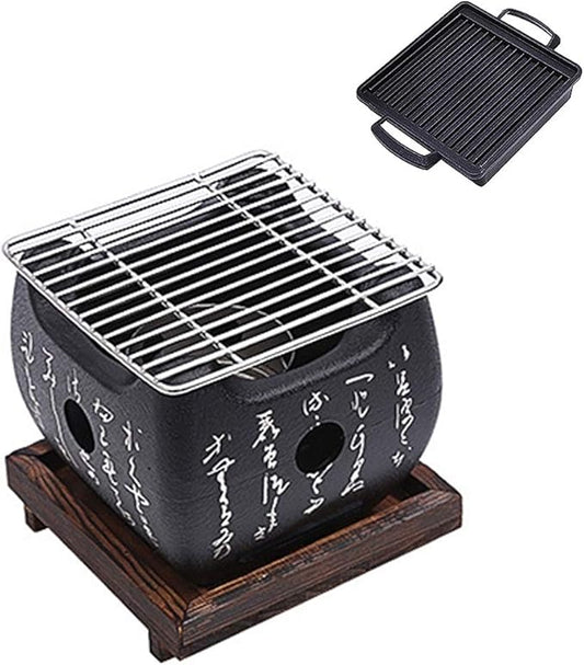 BBQ Barbeque Barbecue Grill,Portable Household Charcoal Barbecue Stove,Split Type Easy to Clean,Indoor and Outdoor，2 Size (Size : 15cm15cm)