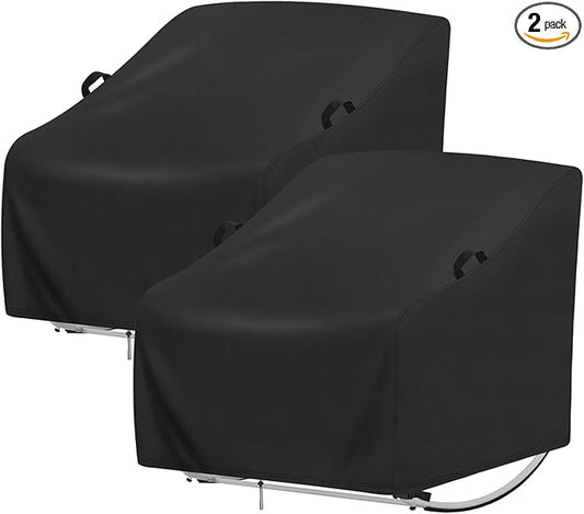 Waterproof Patio Chair Covers,Heavy Duty 2 Pack Patio Furniture Cover for Outdoor Swivel/Rocking Chairs,Outdoor Seat-Cover with Reinforced Waterproof Strip,(33"W x 35"D x 38.5"H,2-Pcs)