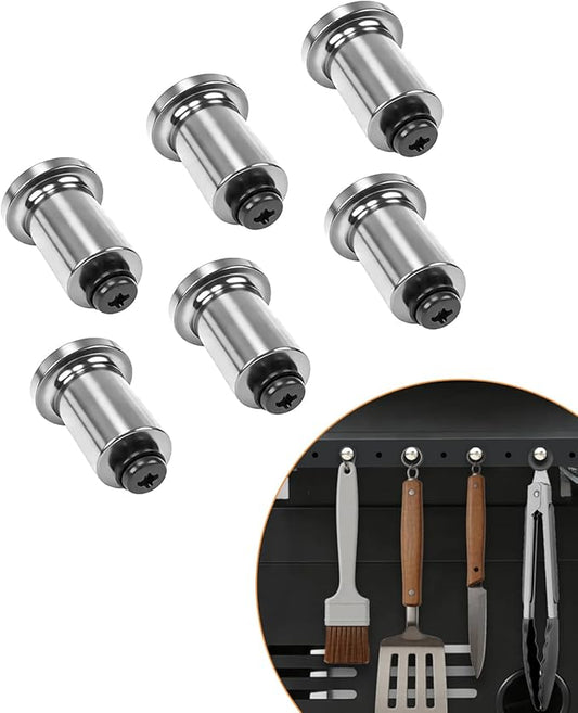 6-Pack Grill Tool Hooks for Charbroil 9466065W24 & 5667408R06, Heavy-Duty Metal BBQ Utensil Hangers for Char-Broil Gas, Charcoal & Smoker Grills, Easy Install Hooks for Char Broil Grill Accessories