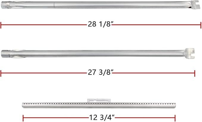 Hongso 7508 Burner Tube Kit and 7536 Porcelain Steel Flavorizer Bars 22.5 Inch for Weber Spirit E310 320 (with Side Mounted Control Panel Older Model), Spirit 700 Genesis Silver Gold Platinum B C 7537