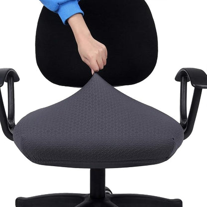 Smiry Office Computer Chair Seat Covers for Desk, Anti-dust Protector | Stretch Jacquard Removable Washable Desk Chair Seat Cushion Protectors, Dark Grey