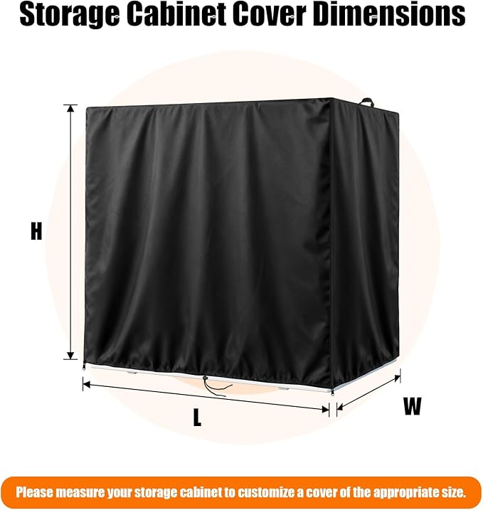 Kasla Outdoor Storage Cabinet Cover, Custom Cover | Heavy-Duty and Waterproof, Fits Storage Shelf, Storage Shed, Deck Box for Kitchen Patio Garden Organization and Storage