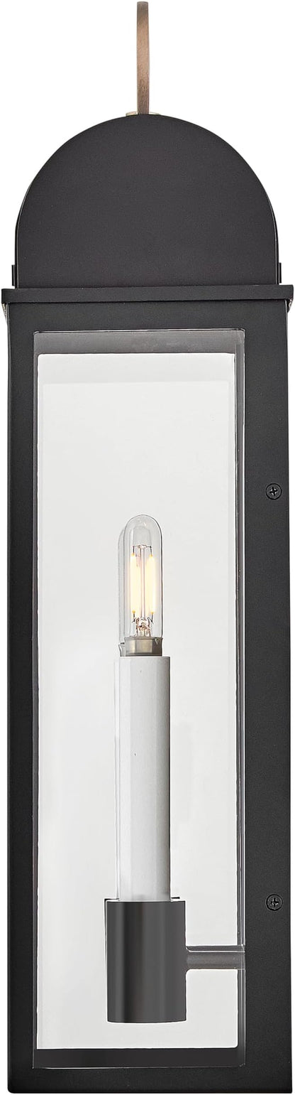 Hinkley Campbell Medium Outdoor Wall Mount Lantern, Black/Burnished Bronze