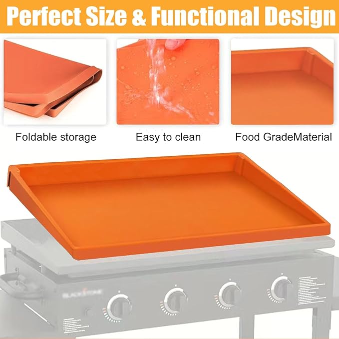 Silicone Griddle Cover Mat for Blackstone, Blackstone Grill Accessories 36-Inch Fully Wrapped Grill Flat Top Cover Food-Grade Grill Mat