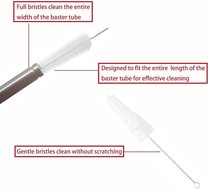 18/8 Stainless Steel Silicone Bulb Turkey Basters Syringe - Injector Needle with Cleaning Brush