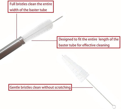 18/8 Stainless Steel Silicone Bulb Turkey Basters Syringe - Injector Needle with Cleaning Brush