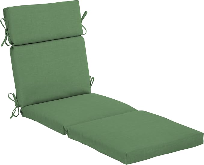 Arden Outdoor Chaise Cushion, 22x77, Moss Green | Lounge Cushion, Rain-Proof, Fade Resistant, Mold and Mildew Resistant