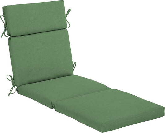 Arden Outdoor Chaise Cushion, 22x77, Moss Green | Lounge Cushion, Rain-Proof, Fade Resistant, Mold and Mildew Resistant