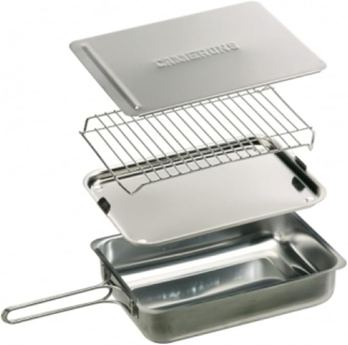 Stovetop Smoker - Gourmet Mini (7" x 11" x 3.5") Stainless Steel Smoker With Wood Chips - Works Over Any Heat Source, Indoor or Outdoor | Stainless Steel Barbecue Smoker Box Use Indoor Outdoor on Any Heat for Smoking Meat, Veggies & Seafood, Grilling G...