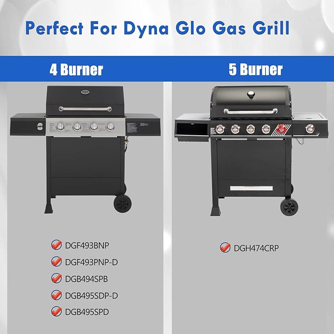 DGF493BNP DGH474CRP Grill Grates Replacement Parts for Dyna Glo Grill Grates 4 5 Burner Gas Grate DGF493PNP-D DGB495SDP-D Backyard BY13-101-001-12 Uniflame GBC1134W Cast Iron Cooking Grates Grids
