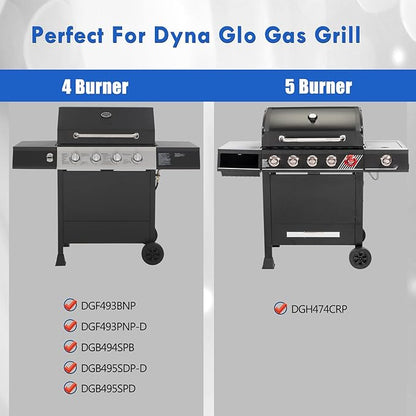 DGF493BNP DGH474CRP Grill Grates Replacement Parts for Dyna Glo Grill Grates 4 5 Burner Gas Grate DGF493PNP-D DGB495SDP-D Backyard BY13-101-001-12 Uniflame GBC1134W Cast Iron Cooking Grates Grids