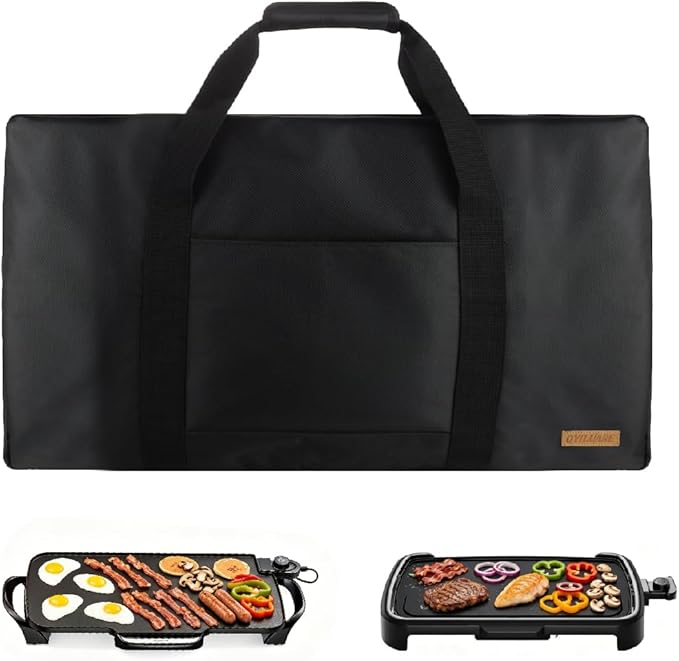 Heavy Duty 1680D Griddle Carry Bag Compatible with Presto 07061 22-inch Electric Griddle Plate,for Chefman XL Electric Plate 23" L x 3.5" W x 11" H