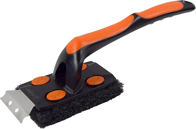 Proud Grill Q-Swiper XL BBQ Grill Brush & Scraper - Bristle & Wire-Free, Stainless Steel BBQ Cleaning Tool for Outdoor Griddle Grates, Use with Q-Swiper Steam Cloth or Grilling Wipes (sold separately)