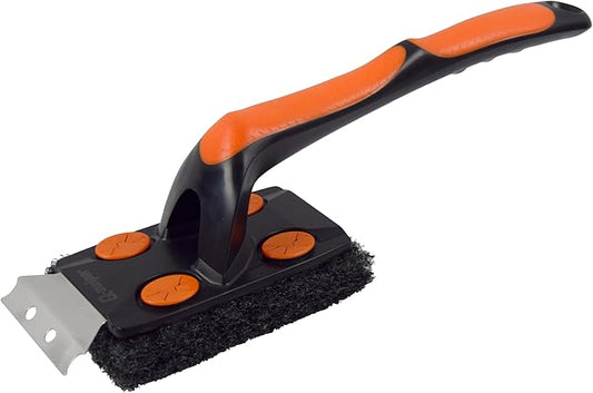 Proud Grill Q-Swiper XL BBQ Grill Brush & Scraper - Bristle & Wire-Free, Stainless Steel BBQ Cleaning Tool for Outdoor Griddle Grates, Use with Q-Swiper Steam Cloth or Grilling Wipes (sold separately)