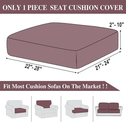 LA MEACK Couch Cushion Cover Seat Cushion Cover Stretch Armchair Cover Separate Sectional Sofa Slipcovers Furniture Protector(1 Piece for Seat or Sofa Backrest, Burgundy)