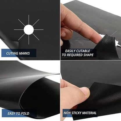 Stove Burner Covers - Gas Stove Protector, Black 0.3mm Double Thickness, Reusable, Non Stick, Easy to Clean Liners for Kitchen. Stove top Covers Gas Burners BPA Free,Can Cut to fit any Stove(10 Packs)