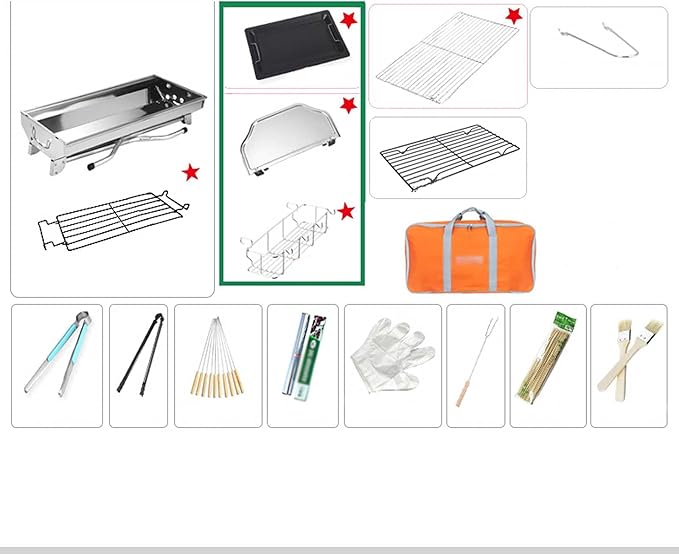 Portable BBQ Grill,Stainless Steel Barbecue Grill,Folding Charcoal BBQ,5-10 Persons Family,for Outdoor Garden Cooking,Picnics,Camping.