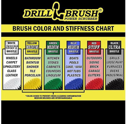 All-Purpose Household Cleaning Brushes for Drill, Auto Detailing Brushes | Drillbrush Drill Brush Attachment Set - Power Scrubber Brush for Tub, Tile, Shower, and Grout - Electric Grout Cleaner Kit