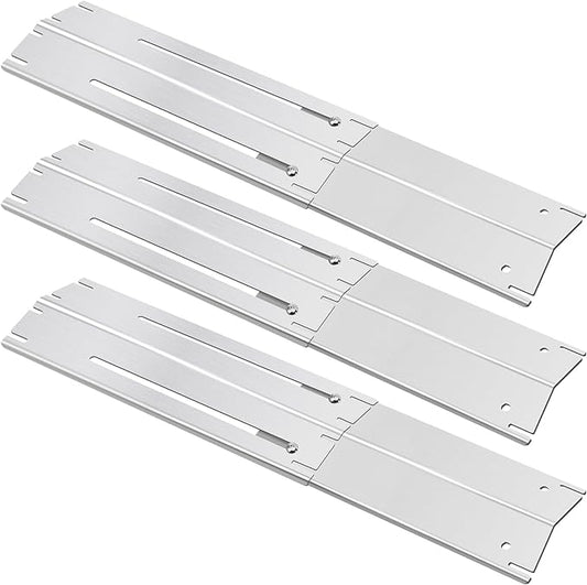 GasSaf Adjustable Heat Plates for Expert Grill Parts Extend from 13.5" to 25"L, Burner Covers Flame Guards Replacement Parts for Charbroil Brinkmann Royal Gourmet Nexgrill, Longer Than 21" Heat Shield