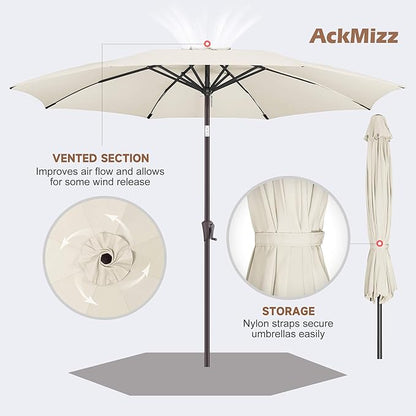 11FT Outdoor Patio Umbrella - Table Umbrella Waterproof UV Protection, Sombrillas de Patio with Push Button Tilt, Sun Umbrella for Pool, Porch, Garden, Deck, Backyard (Ivory)