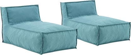 Christopher Knight Home Natty Outdoor Bean Bag Chair Set of 2, Fabric Bean Bag Chair for Adults and Kids, Indoor/Outdoor Sun Lounger, Patio Lounge Chair Set of 2, Teal