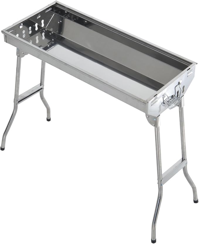 New Large 36 in x 13 in Russian Style Stainless Steel Portable Folding Charcoal BBQ Grill Camping Fishing House Party or in Park Nature Шашлык Грилл (Special Order, Allow Extra Time for Delivery)