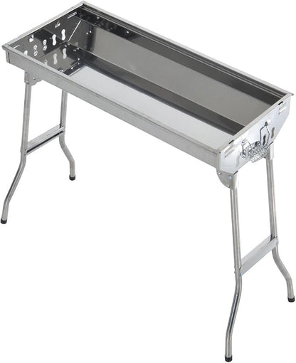 New Large 36 in x 13 in Russian Style Stainless Steel Portable Folding Charcoal BBQ Grill Camping Fishing House Party or in Park Nature Шашлык Грилл (Special Order, Allow Extra Time for Delivery)