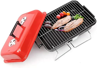 Portable Charcoal Grill, Upgraded Tabletop Outdoor Barbecue Grill Smoker with Lid, Durability That Lasts, Tempreture Control at Will, for Outdoor Cooking Backyard Camping Picnics Beach