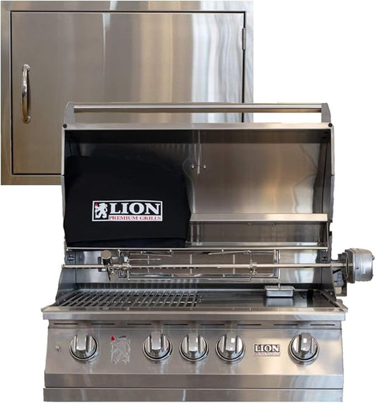 Lion Premium Grills - L75000 - 32" Natural Gas grill with Made in USA 24" x 17" Horizontal Door Combo Deal