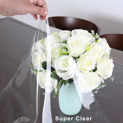 LIBERECOO Heavy Duty Clear Plastic Tablecloth Protector – 100% Waterproof, Oil & Stain Resistant PVC Table Cover for Dining Tables, Parties & Holidays (60" x 84" Rectangular)