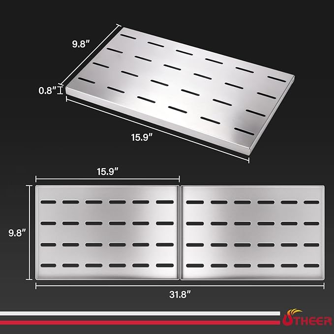 2-Pack Stainless Steel Griddle Warming Rack for Blackstone 36 inch griddles, Easy-Check Fit Accessory for Outdoor Cooking or Use