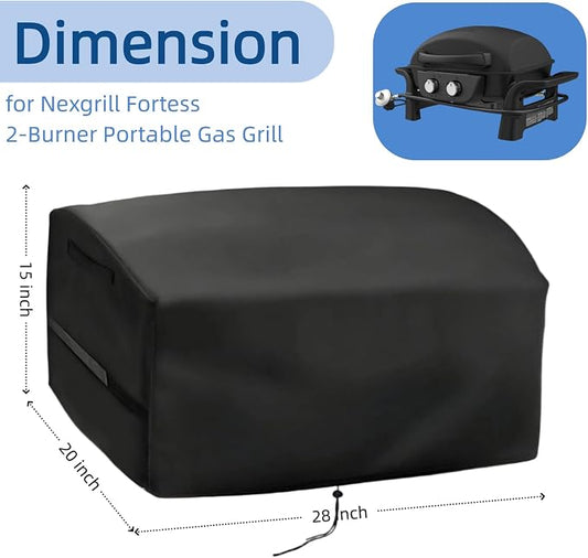 Tabletop Gas Grill Cover for Nexgrill Fortess 2-Burner Portable Griddle | 32x17x35,Waterproof Dustproof Heavy Duty Oxford Fabric,for Nexgrill Fortess 2-Burner Table Top Gas Grill 820-02005