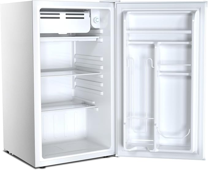 Antarctic Star 3.2 Cu.Ft. Mini Fridge with Freezer, Small Refrigerators with Adjustable Thermostat, Low Noise, Energy Saving, Compact Refrigerators for College Dorm, Office, Bedroom, Apartment, White