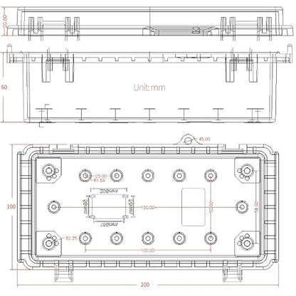 Electrical Waterproof Custom Junction Box, Outdoor Hinged Clear Cover Stainless Steel Buckles, Plastic Enclosure Weatherproof Box IP67 Case 7.9 * 3.9 * 2.8(200×100×70mm)
