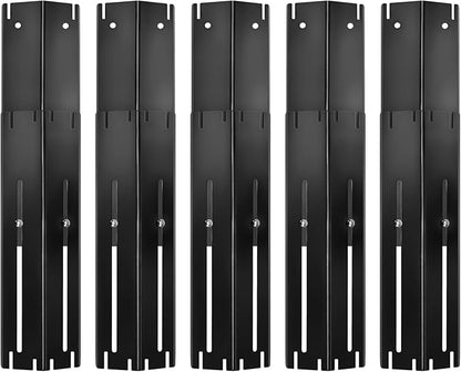 GasSaf Universal Adjustable Heat Plate Shield, Extends from 11.75" up to 21" L, Porcelain Steel Heat Tent Flame Guards Replacement Parts for Brinkmann, Charbroil, Nexgrill and Other Gas Grill (5-Pack)