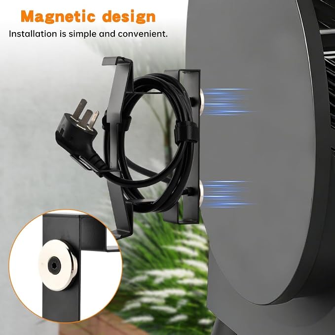 Magnetic Power Cord Organizer for Traeg Pellet Smoker Grill Cord Organizer | Metal Cord Wrap Holder for Pellet Grill Electric Smoker, Magnetic Cord Holder Cable Organizer with Hook and 6 Cable Ties